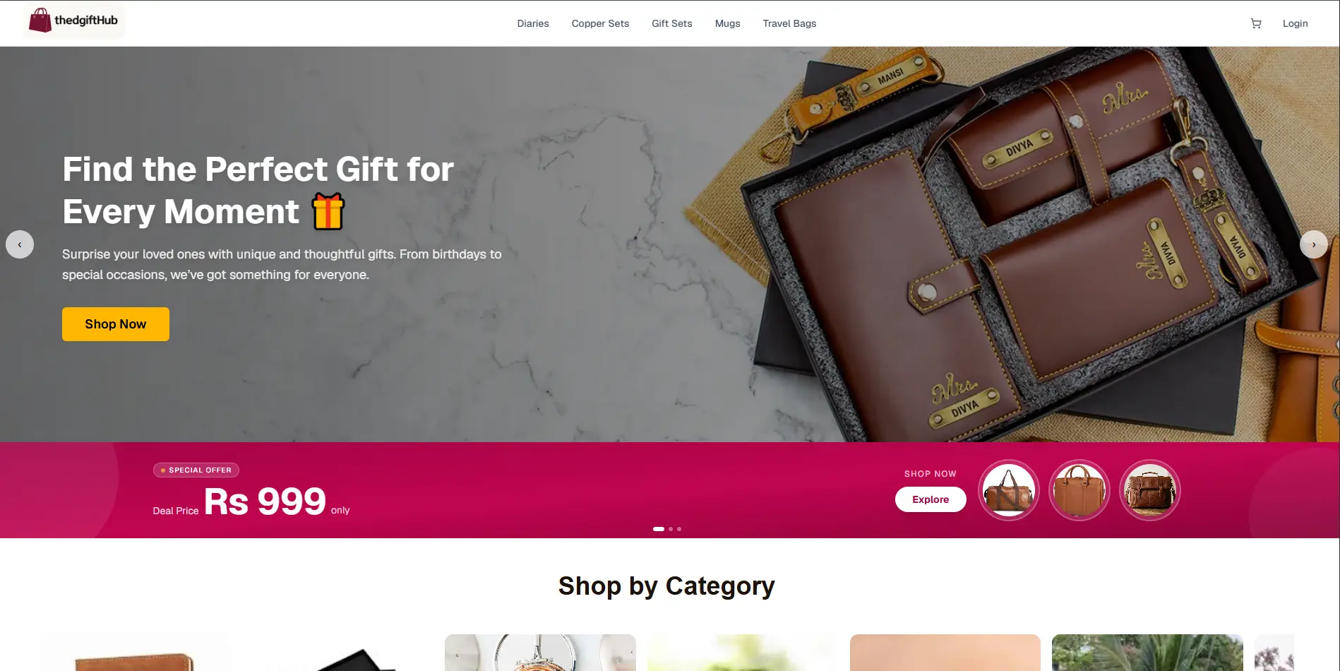 TheDGiftHub — E-commerce project built by codelaunch